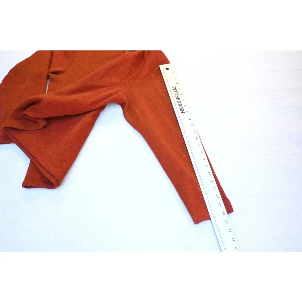Outdoor Life Mens L Quarter Zip Sweater Orange Fleece Back Chest Pocket Cozy